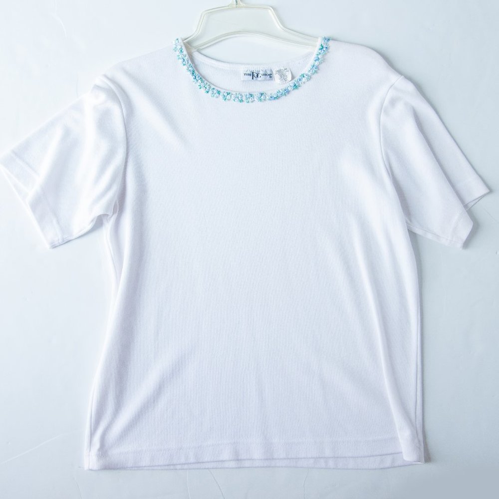 The TOG Shop Women's Casual Short Sleeve Top Color White Size Med